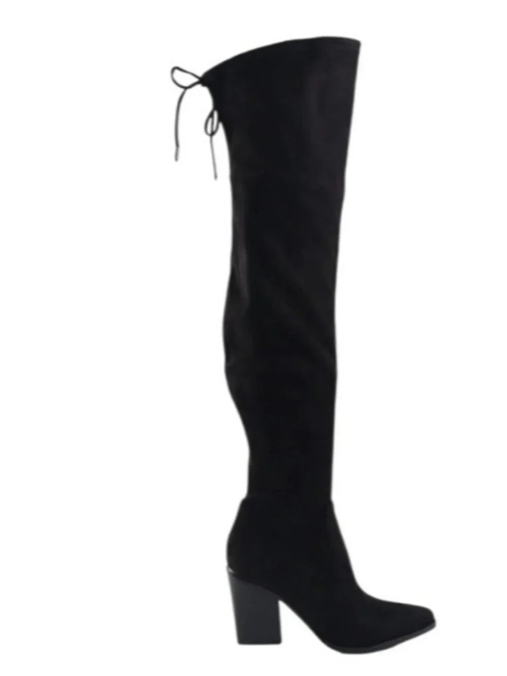 Marc Fisher LTD Black Over the Knee Pointed Toe Block Heel Boots 8M NWOB